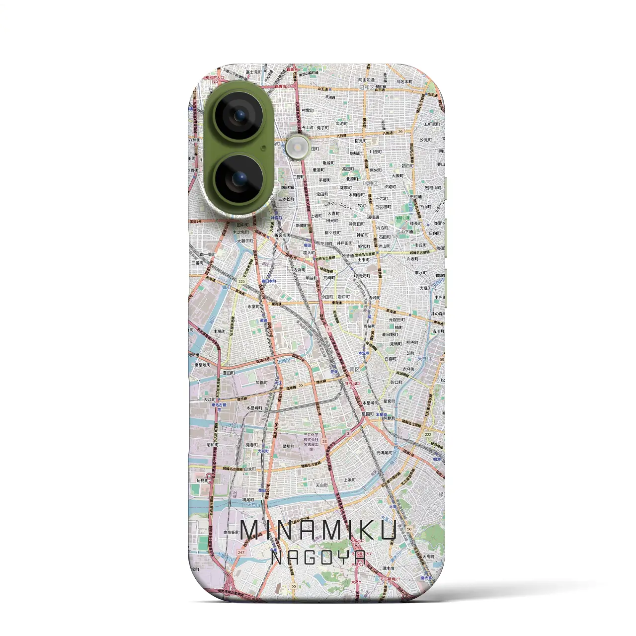 【南区(名古屋市)】地図柄iPhoneケース(バックカバータイプ)