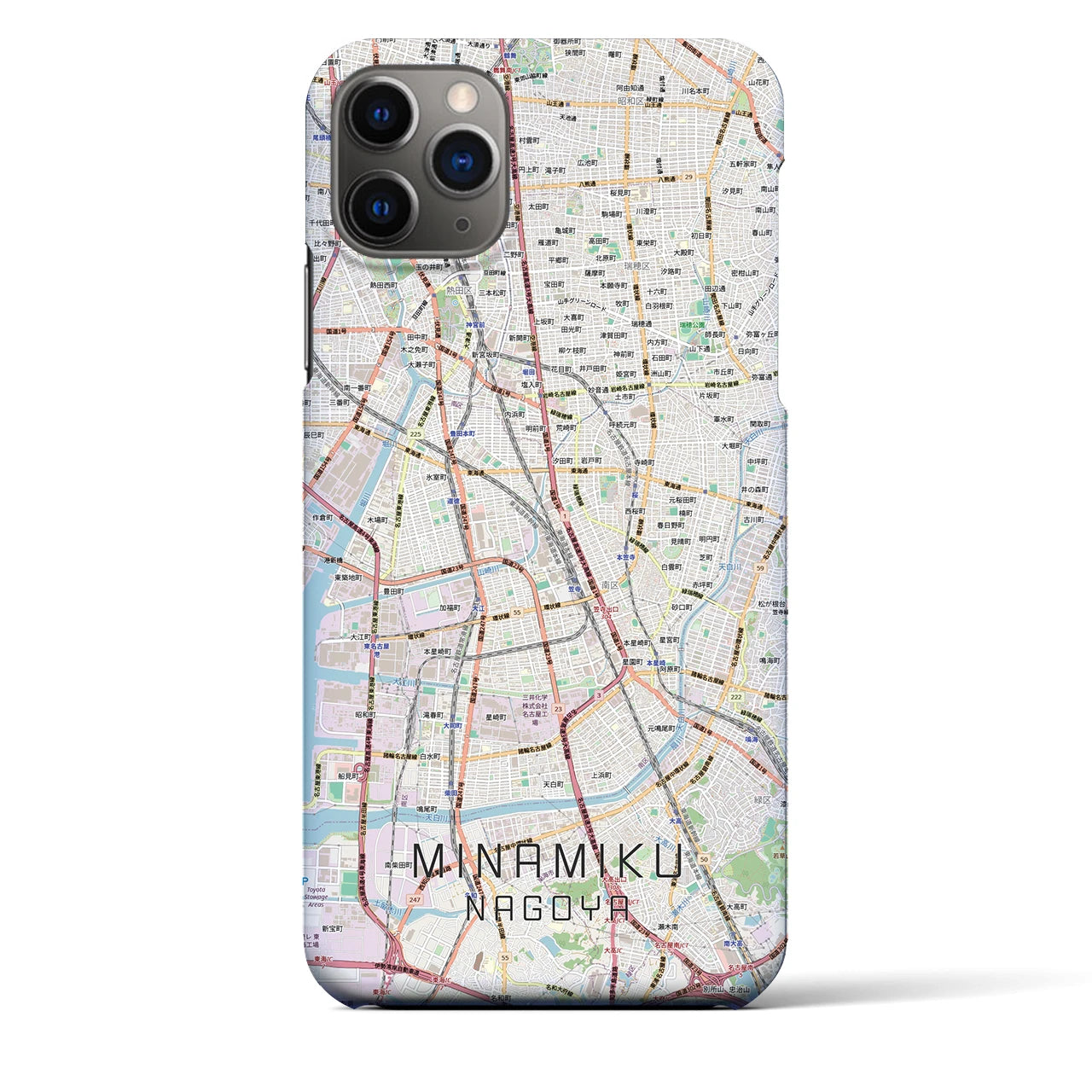 【南区(名古屋市)】地図柄iPhoneケース(バックカバータイプ)