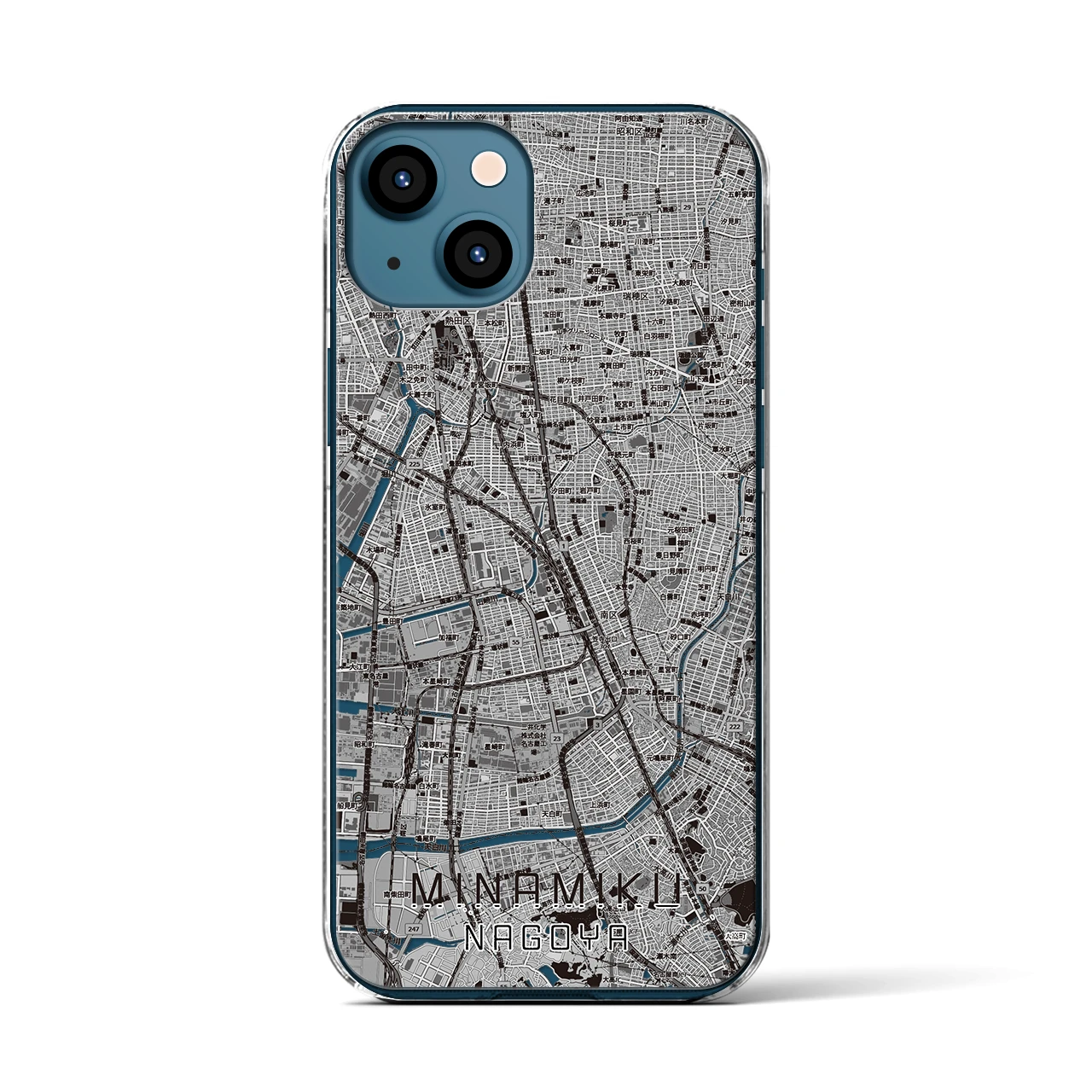 【南区(名古屋市)】地図柄iPhoneケース(クリアタイプ)