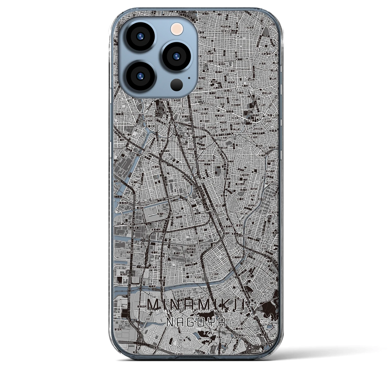 【南区(名古屋市)】地図柄iPhoneケース(クリアタイプ)