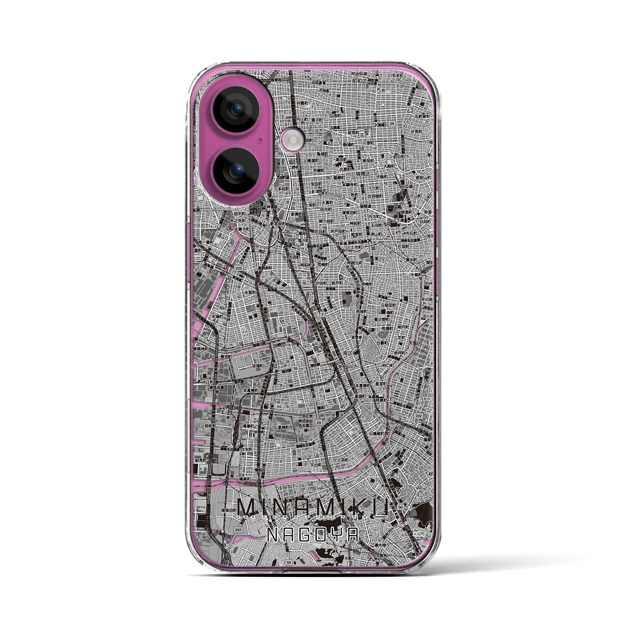 【南区(名古屋市)】地図柄iPhoneケース(クリアタイプ)