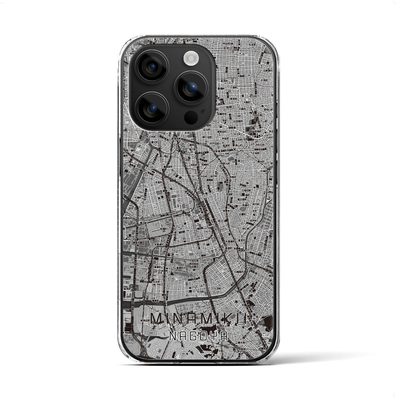 【南区(名古屋市)】地図柄iPhoneケース(クリアタイプ)
