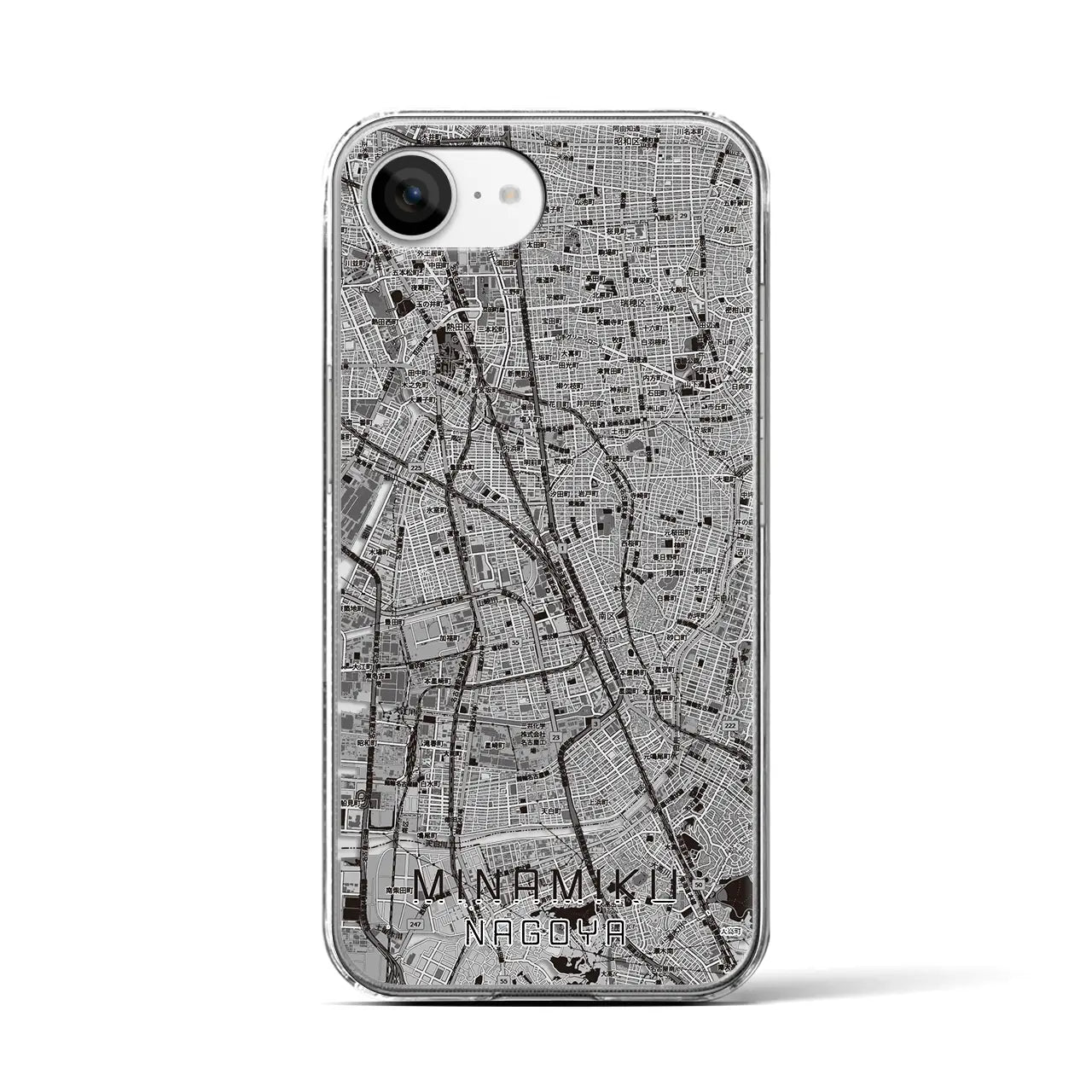 【南区(名古屋市)】地図柄iPhoneケース(クリアタイプ)