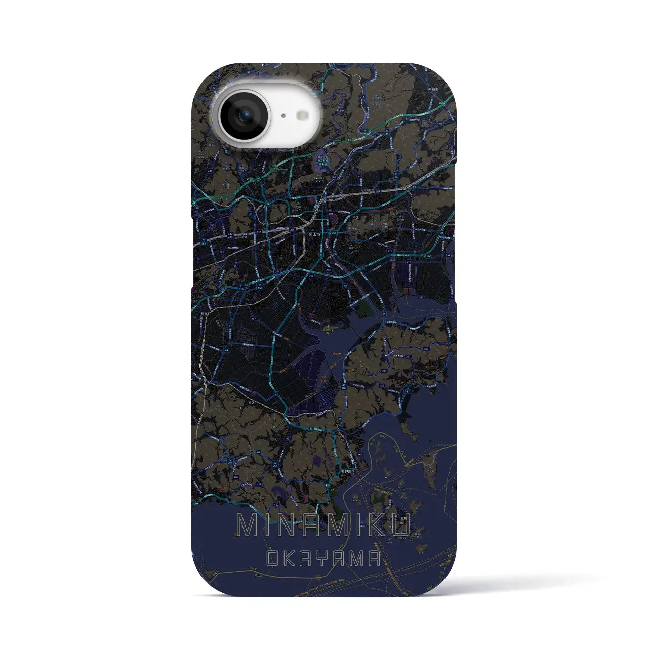 【南区(岡山市)】地図柄iPhoneケース(バックカバータイプ)