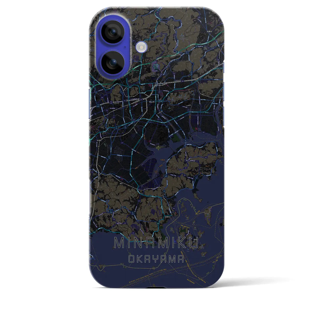 【南区(岡山市)】地図柄iPhoneケース(バックカバータイプ)