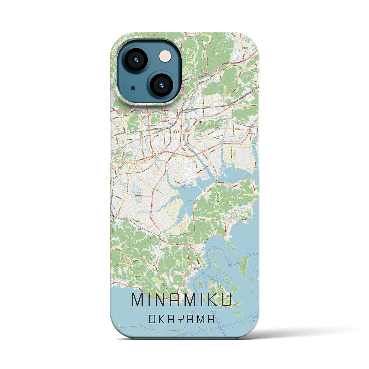 【南区(岡山市)】地図柄iPhoneケース(バックカバータイプ)