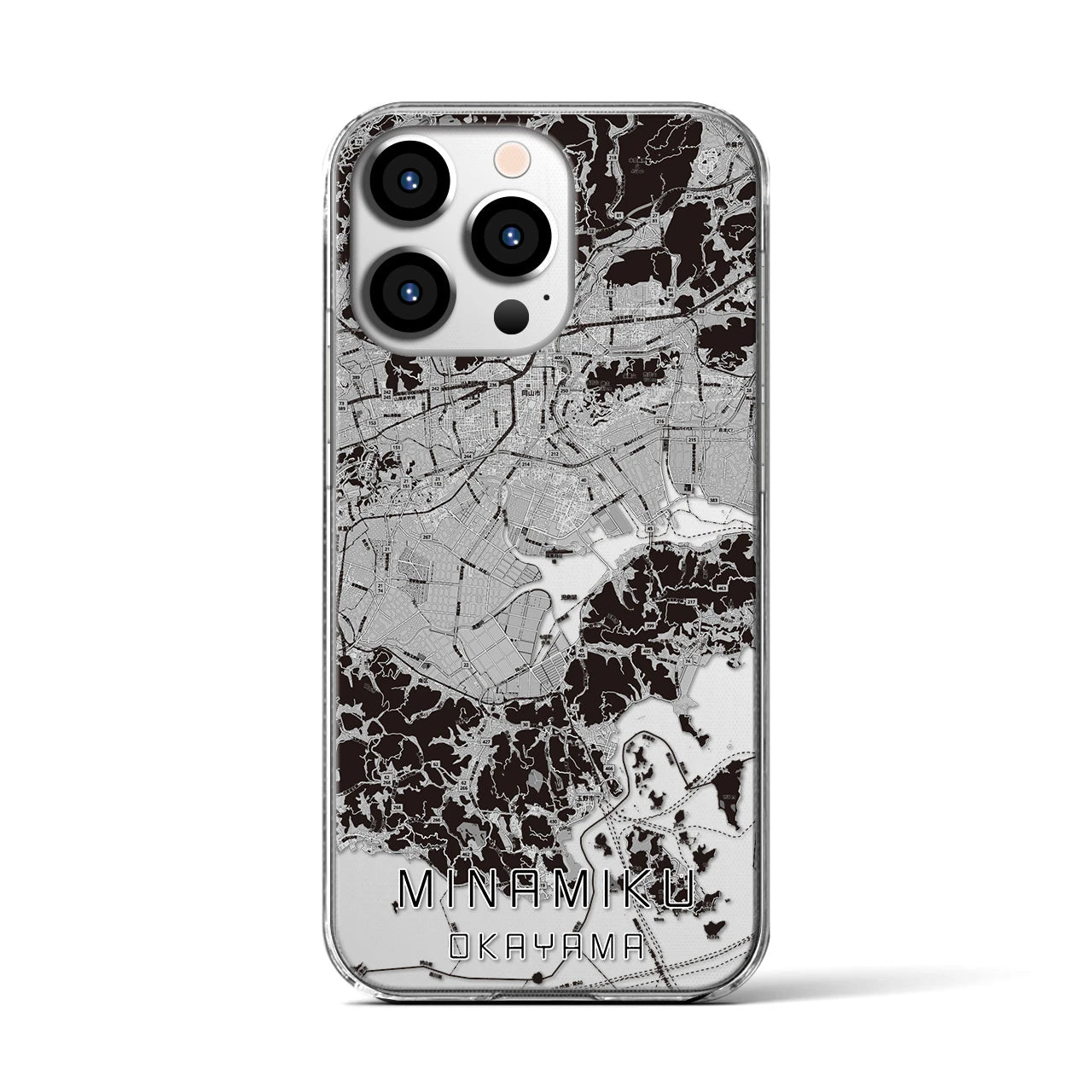 【南区(岡山市)】地図柄iPhoneケース(クリアタイプ)