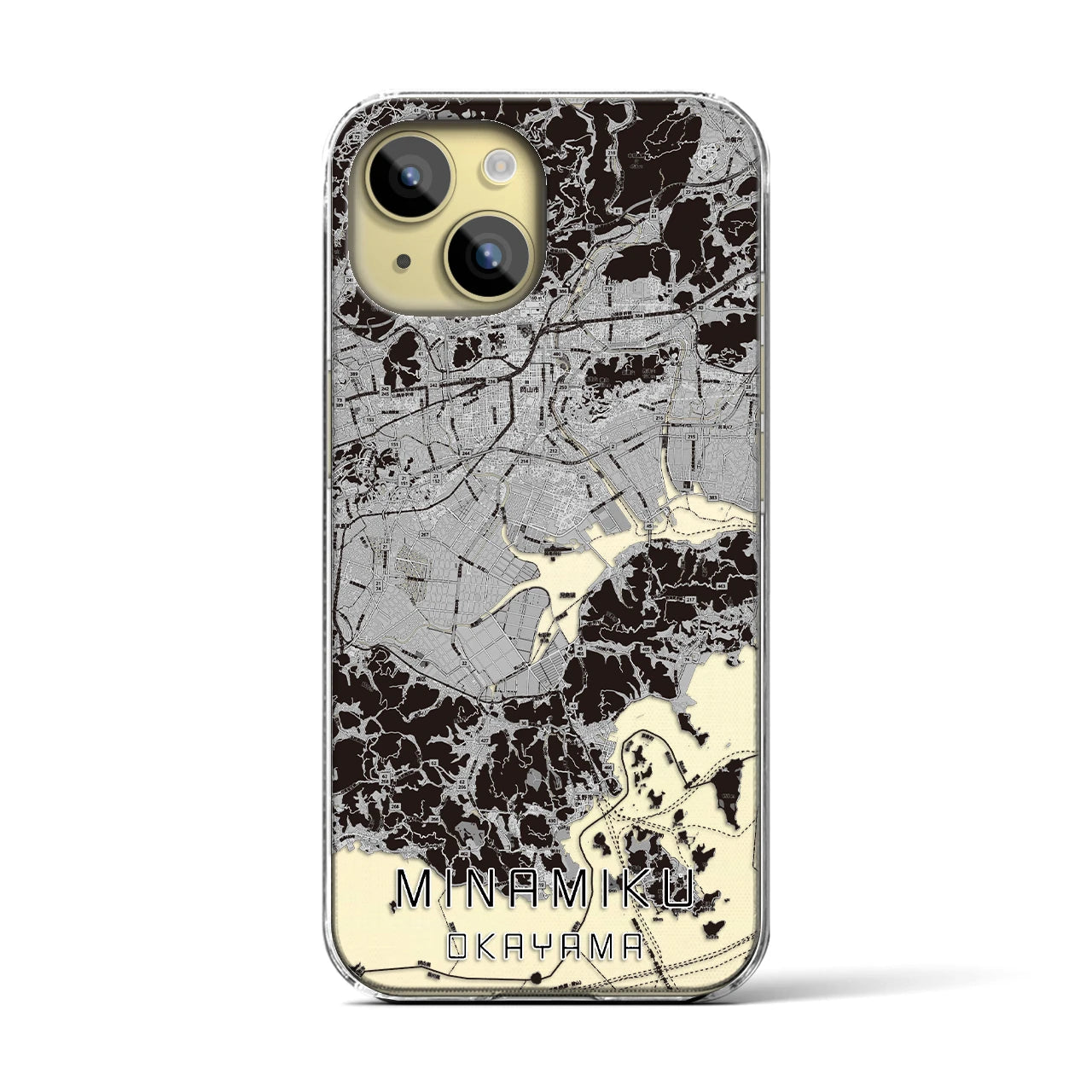 【南区(岡山市)】地図柄iPhoneケース(クリアタイプ)