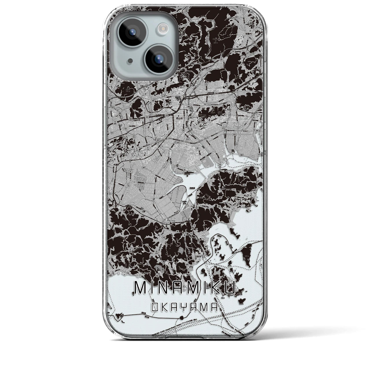 【南区(岡山市)】地図柄iPhoneケース(クリアタイプ)