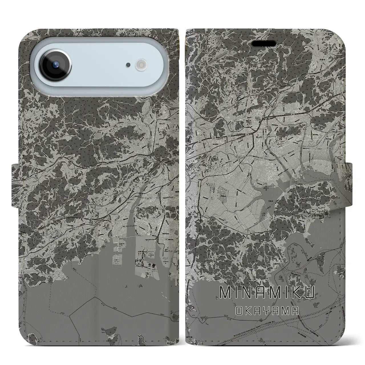 【南区(岡山市)】地図柄iPhoneケース(手帳タイプ)