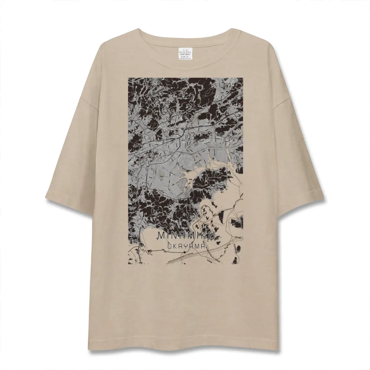 【南区(岡山市)(岡山県)】地図柄ビッグシルエットTシャツ