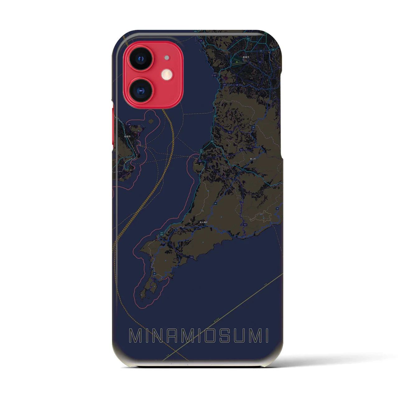 【南大隅(鹿児島県)】地図柄iPhoneケース(バックカバータイプ)