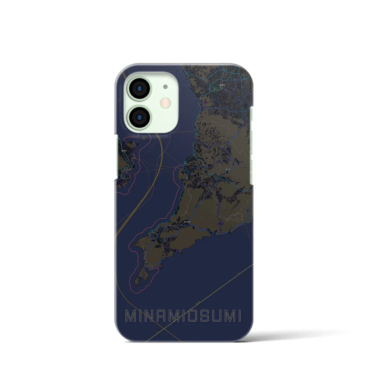 【南大隅(鹿児島県)】地図柄iPhoneケース(バックカバータイプ)