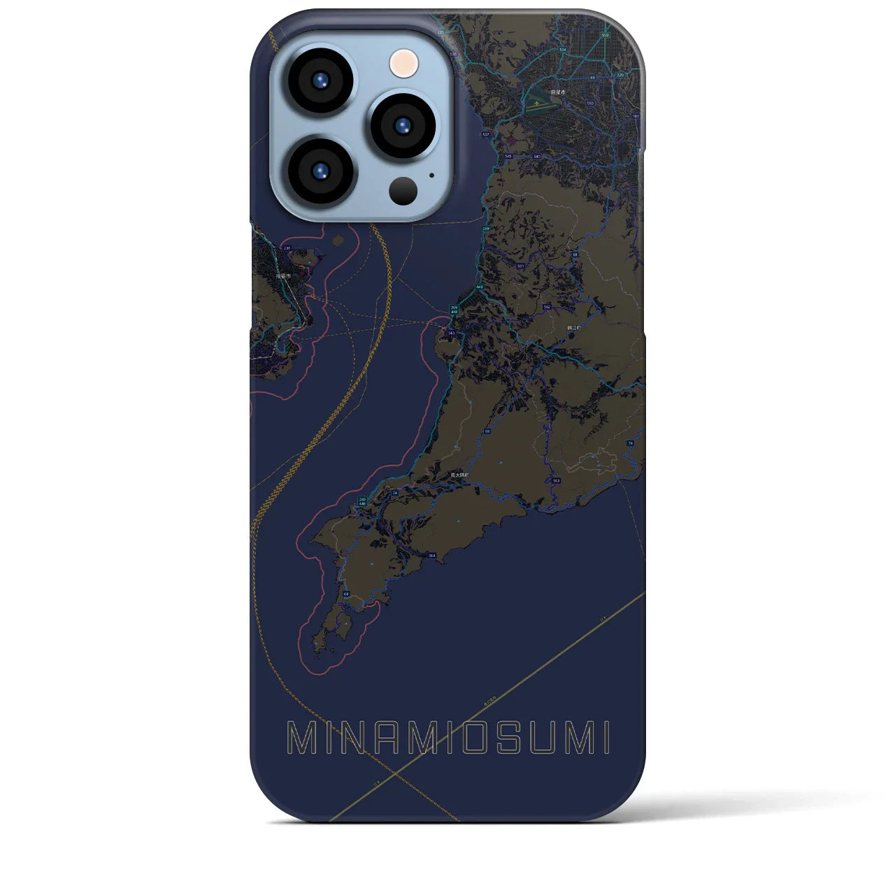 【南大隅(鹿児島県)】地図柄iPhoneケース(バックカバータイプ)