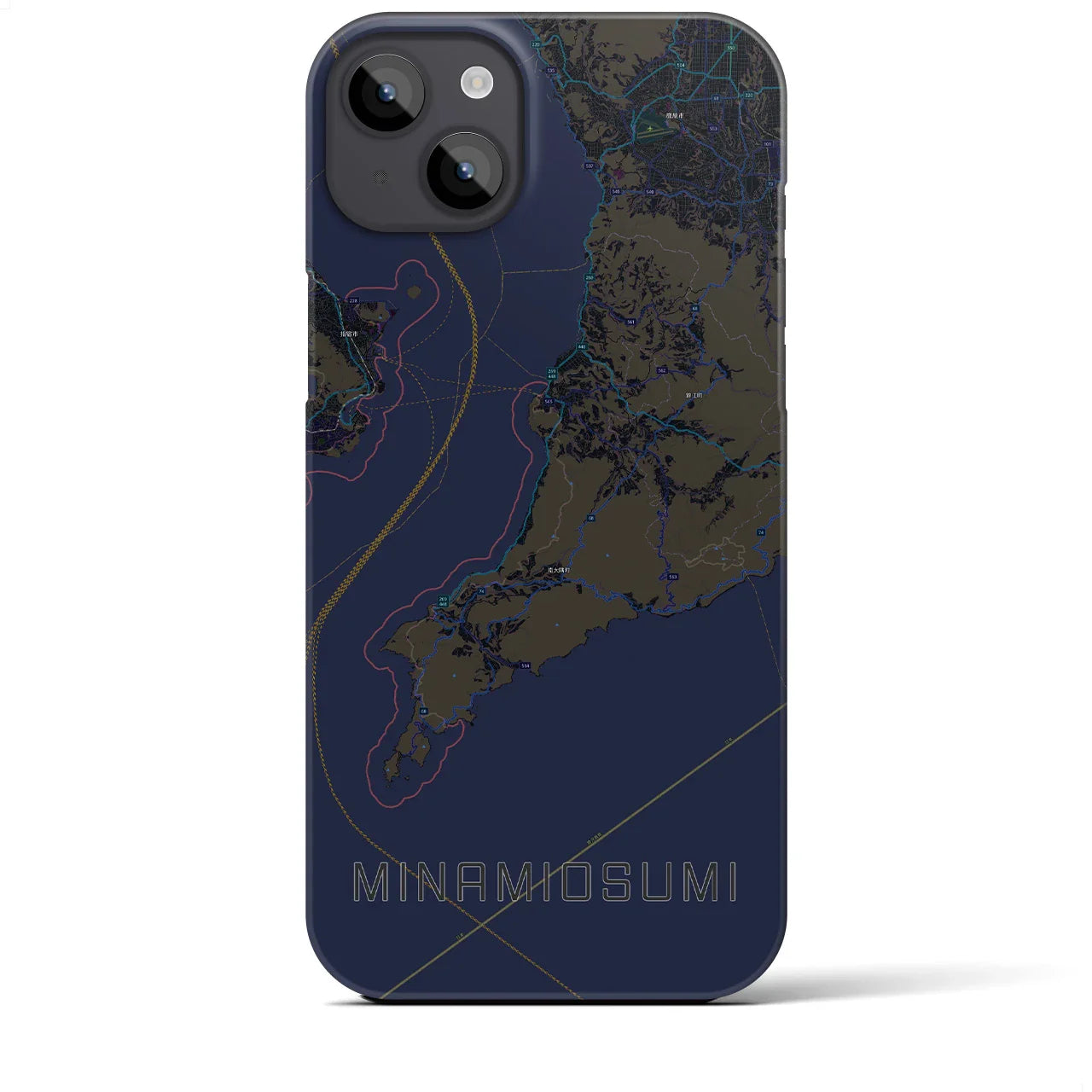 【南大隅(鹿児島県)】地図柄iPhoneケース(バックカバータイプ)