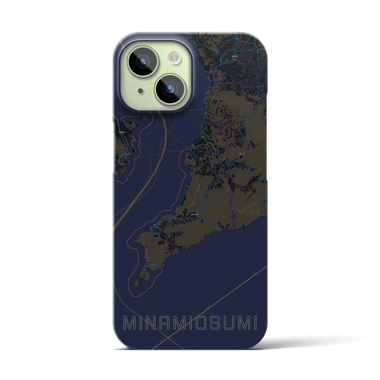 【南大隅(鹿児島県)】地図柄iPhoneケース(バックカバータイプ)