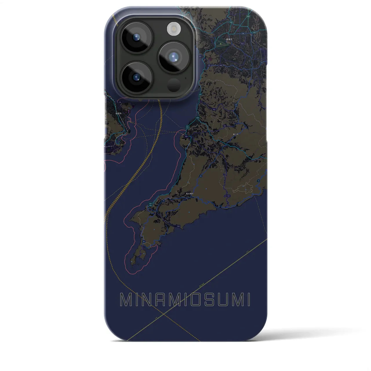 【南大隅(鹿児島県)】地図柄iPhoneケース(バックカバータイプ)