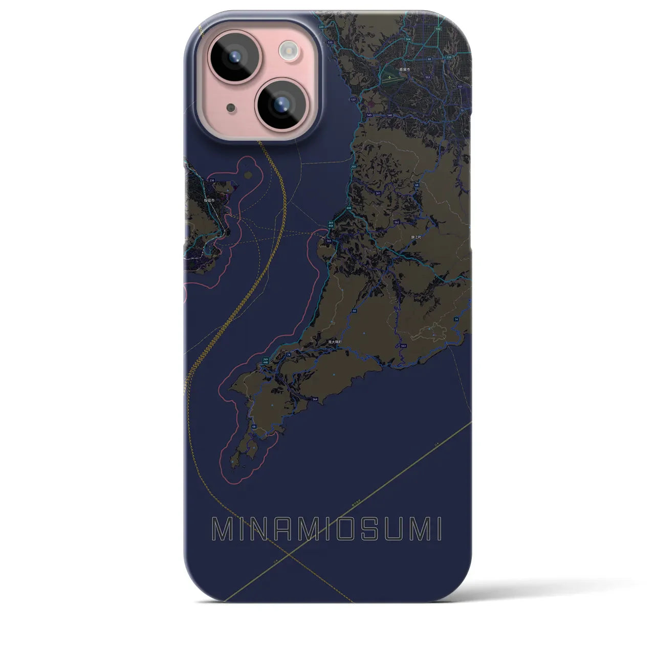 【南大隅(鹿児島県)】地図柄iPhoneケース(バックカバータイプ)