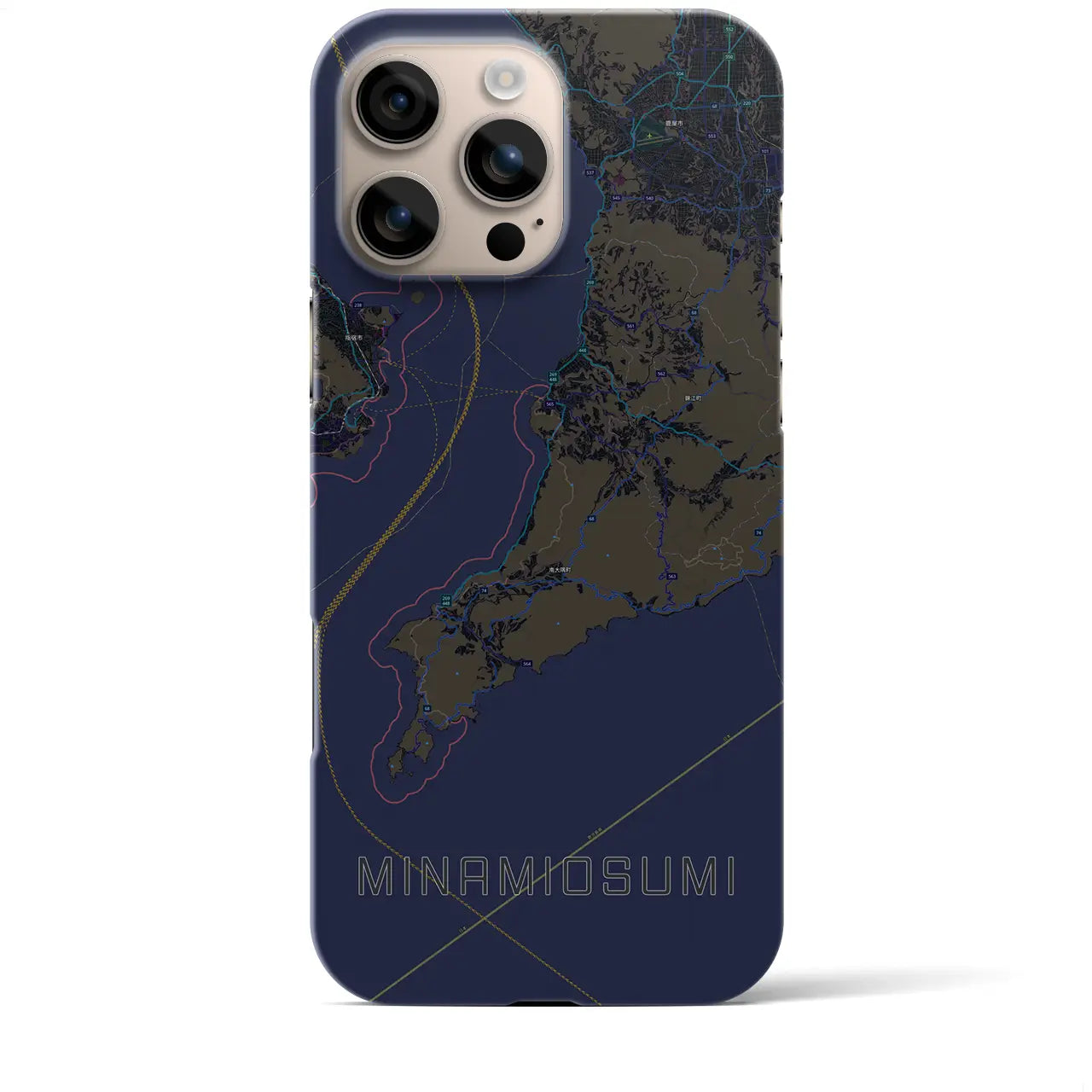 【南大隅(鹿児島県)】地図柄iPhoneケース(バックカバータイプ)