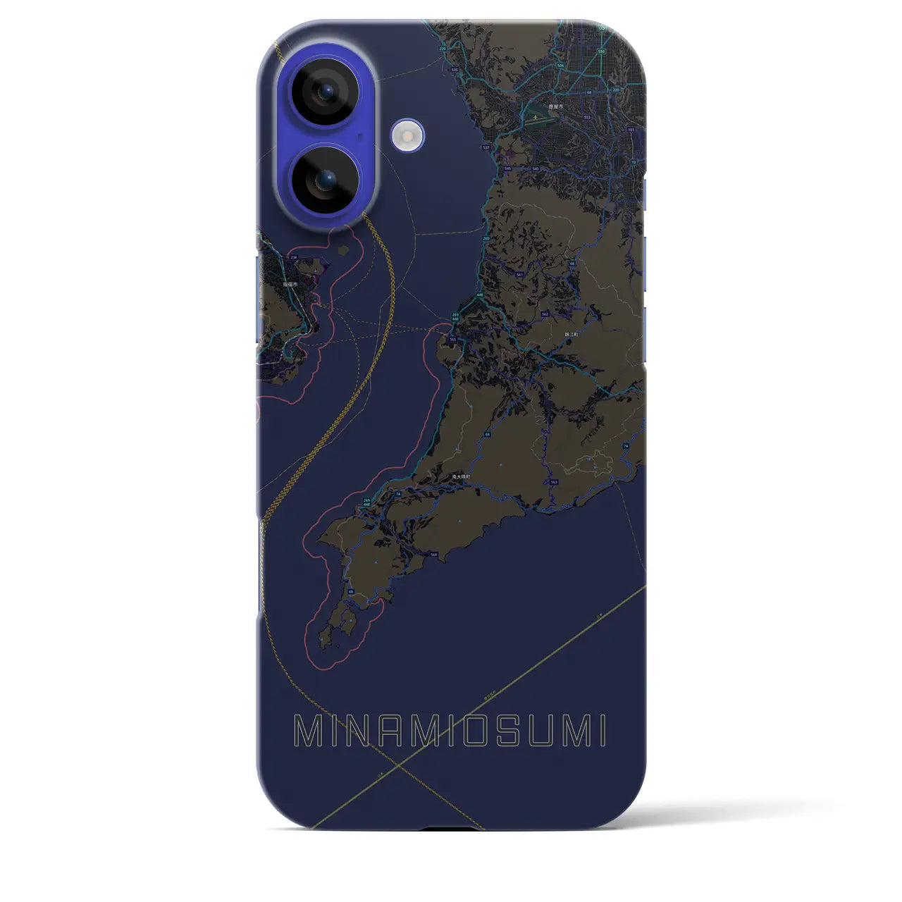 【南大隅(鹿児島県)】地図柄iPhoneケース(バックカバータイプ)