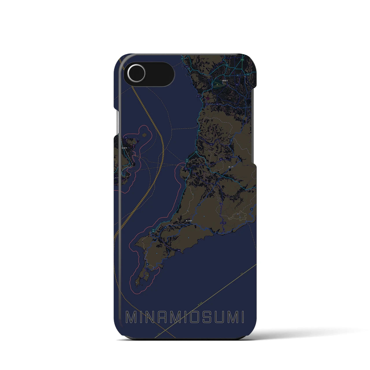 【南大隅(鹿児島県)】地図柄iPhoneケース(バックカバータイプ)