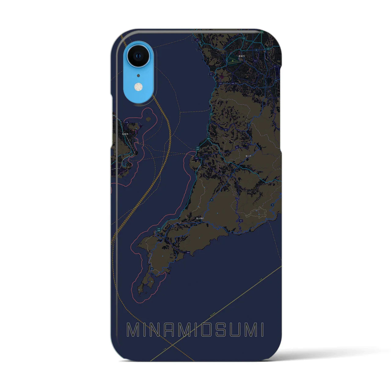 【南大隅(鹿児島県)】地図柄iPhoneケース(バックカバータイプ)