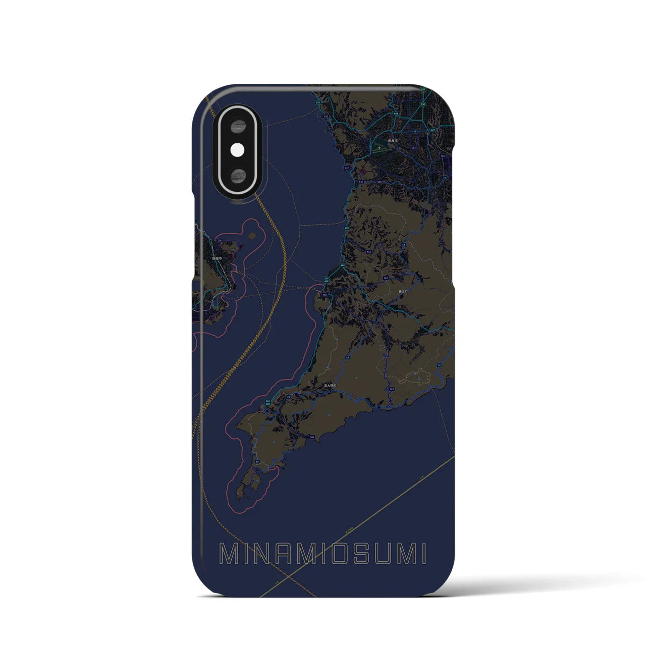 【南大隅(鹿児島県)】地図柄iPhoneケース(バックカバータイプ)