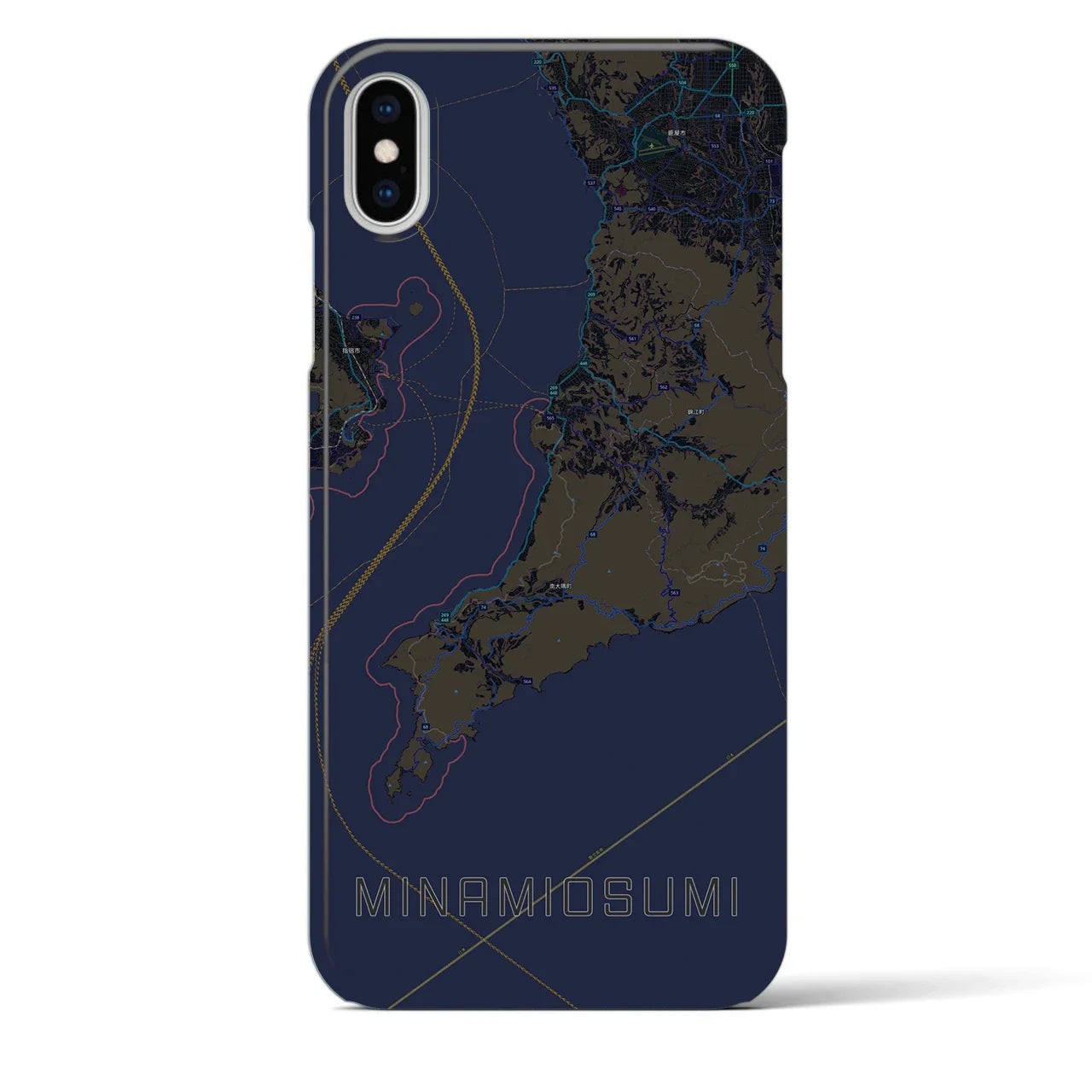 【南大隅(鹿児島県)】地図柄iPhoneケース(バックカバータイプ)