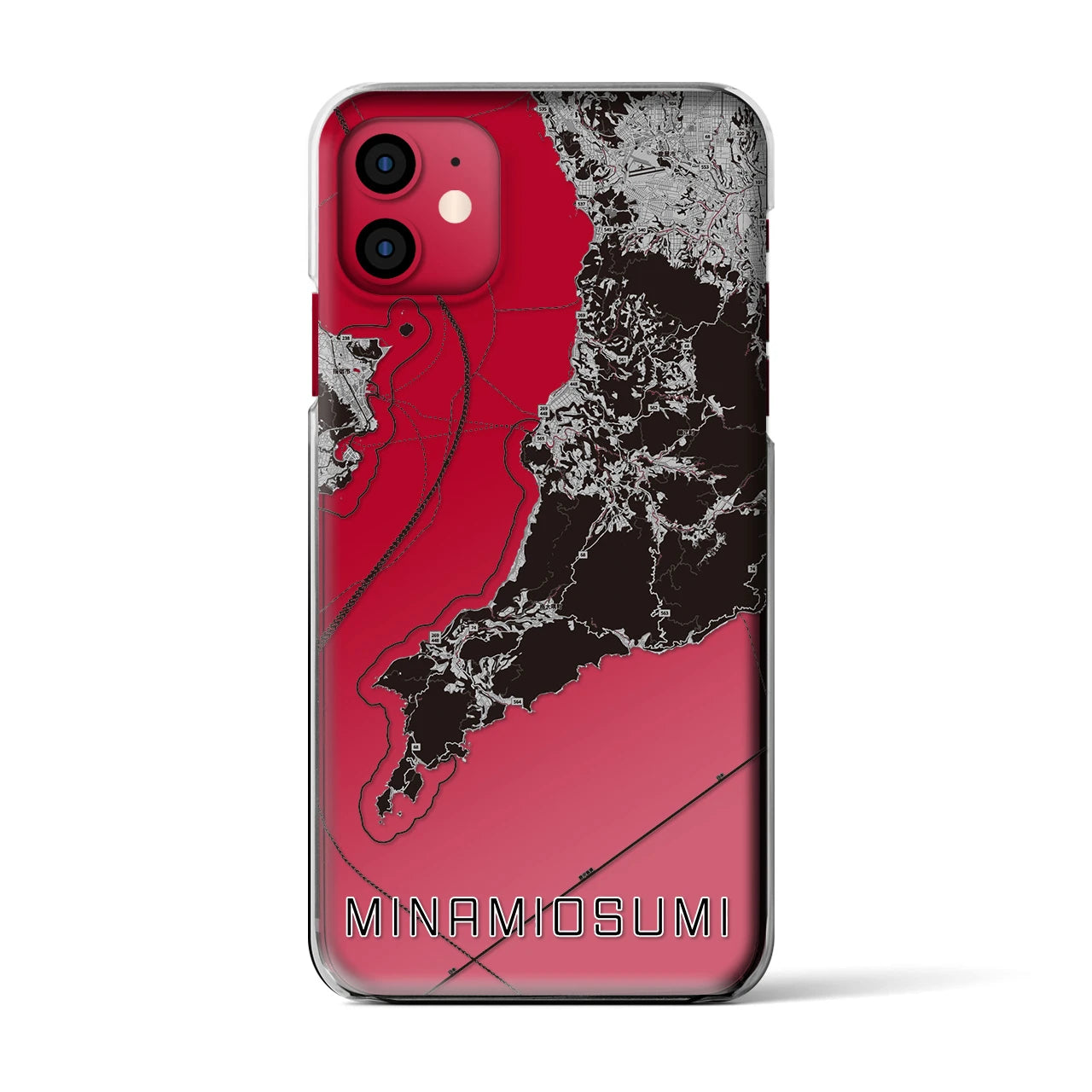 【南大隅(鹿児島県)】地図柄iPhoneケース(クリアタイプ)