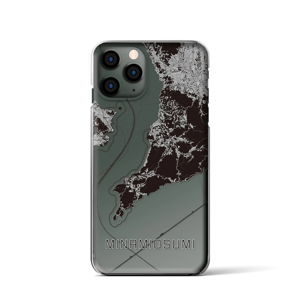 【南大隅(鹿児島県)】地図柄iPhoneケース(クリアタイプ)