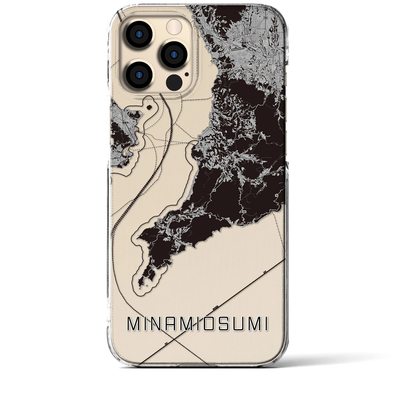 【南大隅(鹿児島県)】地図柄iPhoneケース(クリアタイプ)