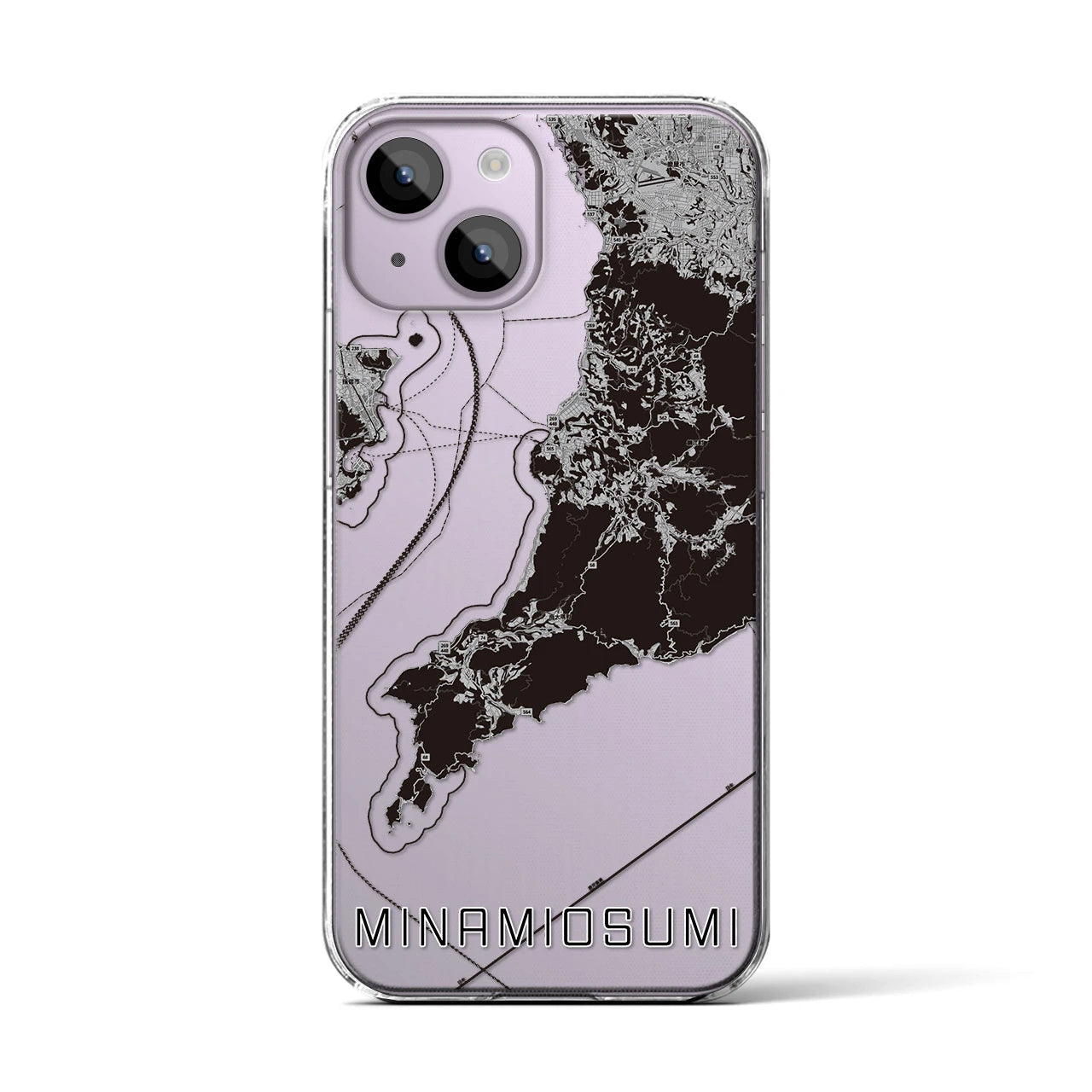 【南大隅(鹿児島県)】地図柄iPhoneケース(クリアタイプ)