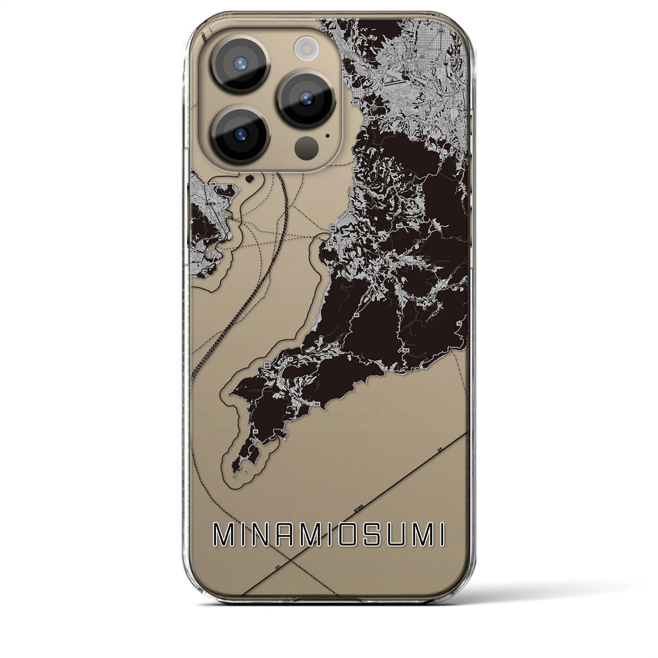 【南大隅(鹿児島県)】地図柄iPhoneケース(クリアタイプ)