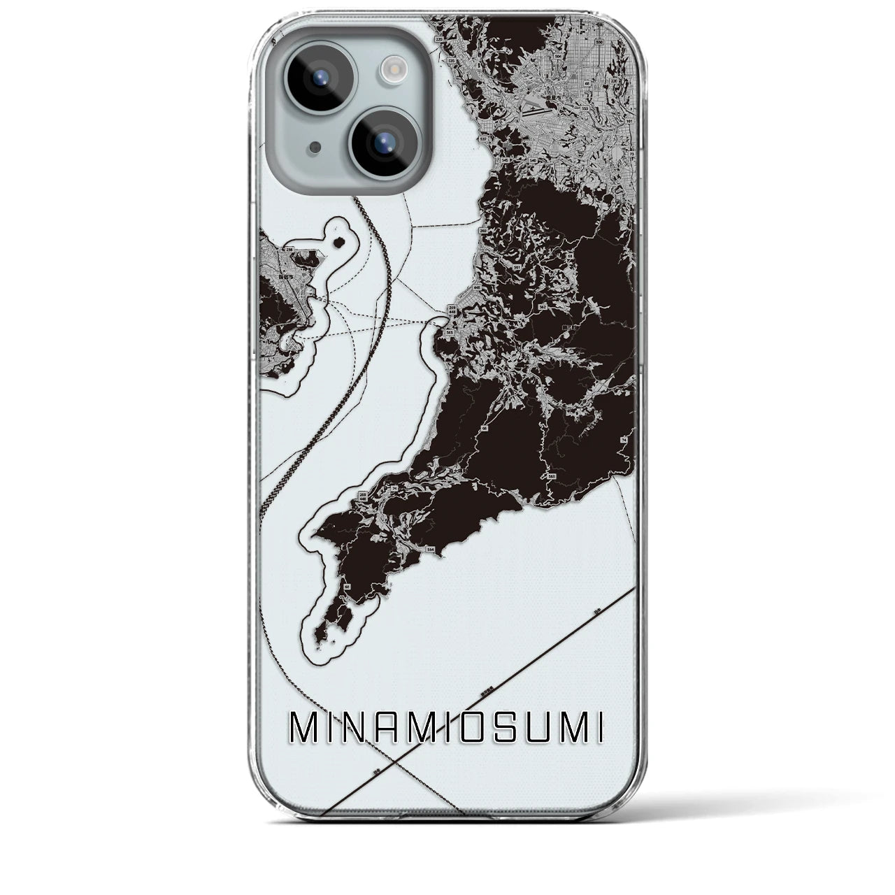 【南大隅(鹿児島県)】地図柄iPhoneケース(クリアタイプ)