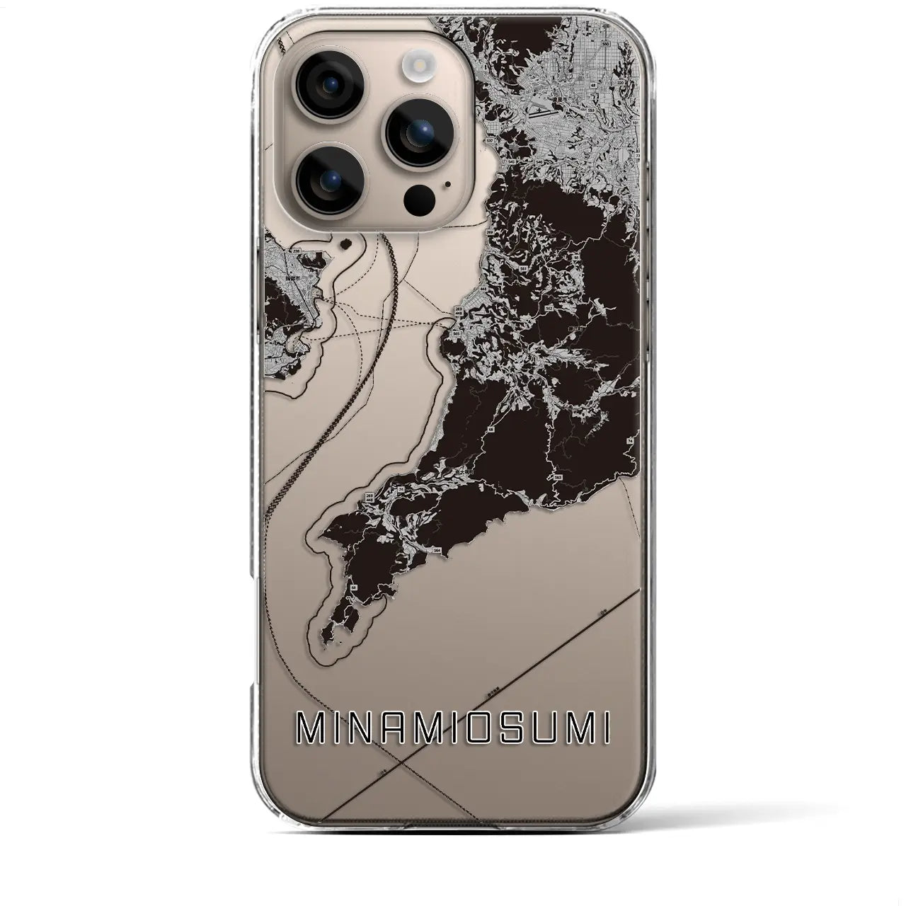 【南大隅(鹿児島県)】地図柄iPhoneケース(クリアタイプ)