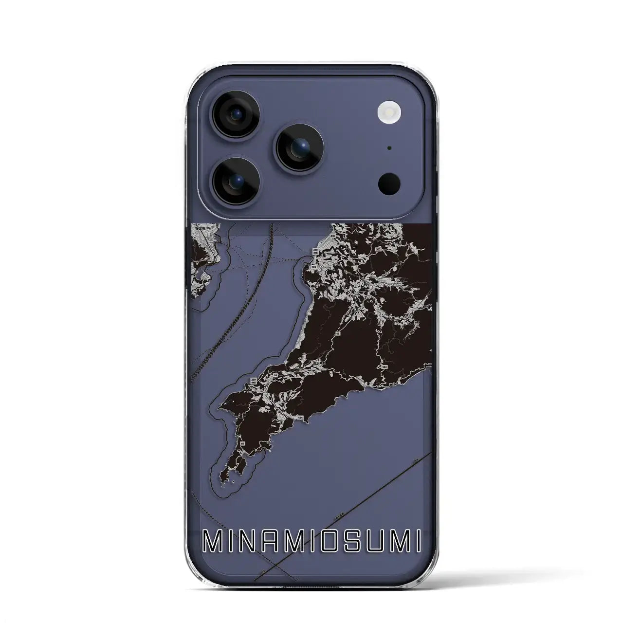 【南大隅(鹿児島県)】地図柄iPhoneケース(クリアタイプ)モノトーン・iPhone 17 Pro Max 用