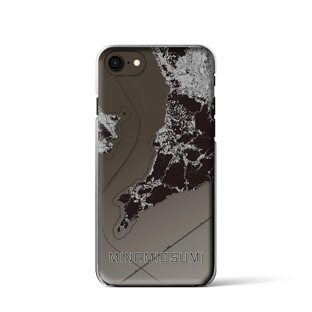 【南大隅(鹿児島県)】地図柄iPhoneケース(クリアタイプ)