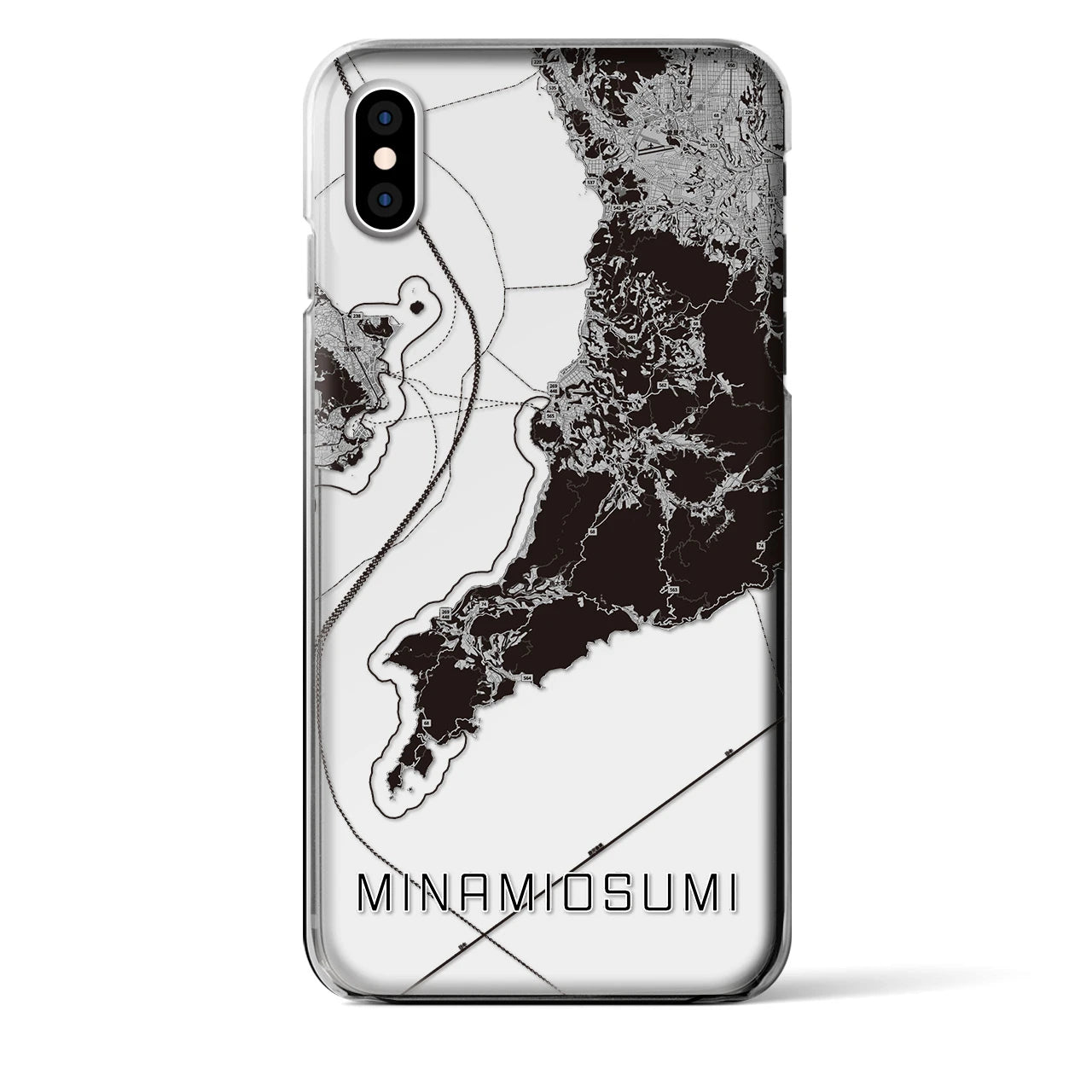 【南大隅(鹿児島県)】地図柄iPhoneケース(クリアタイプ)