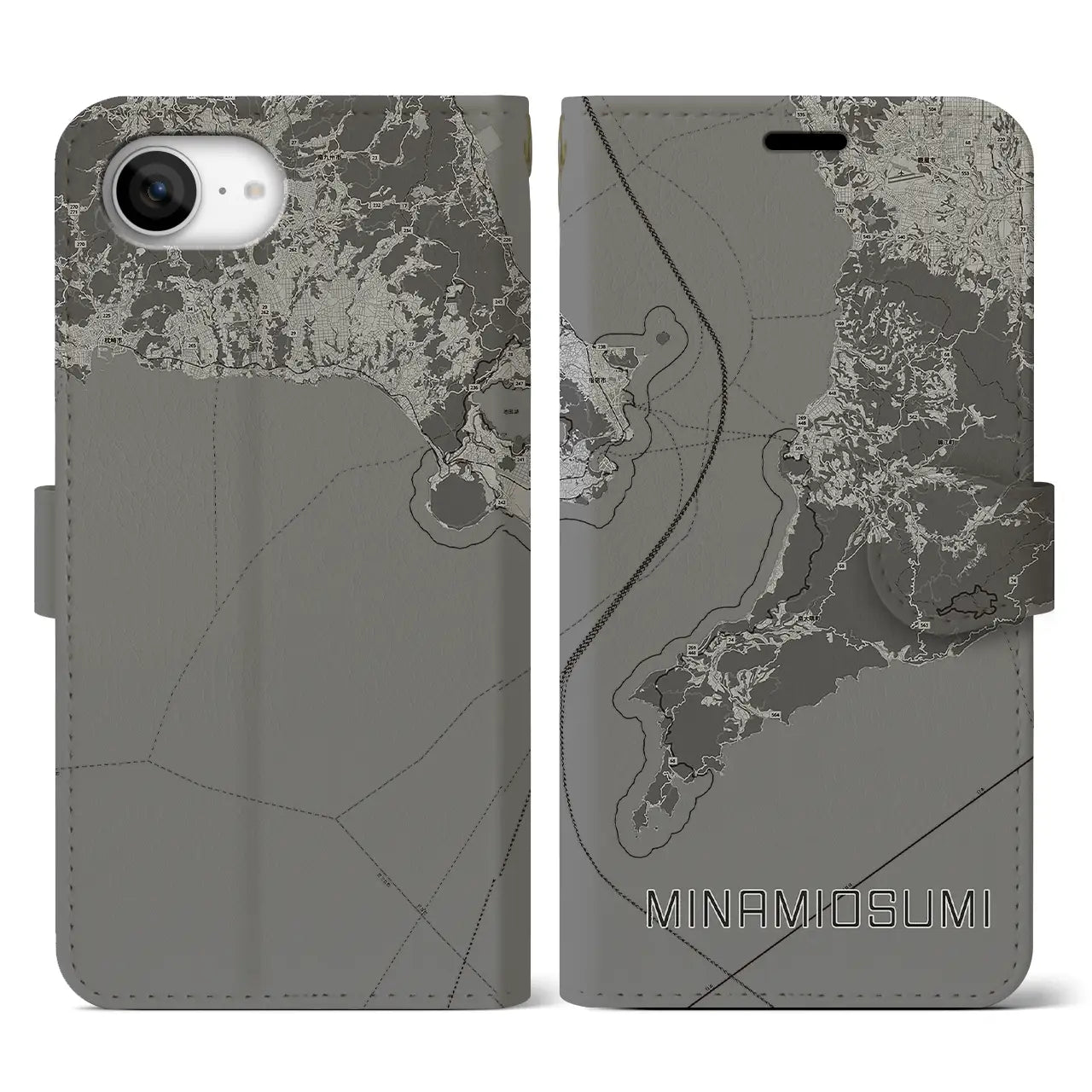 【南大隅(鹿児島県)】地図柄iPhoneケース(手帳タイプ)