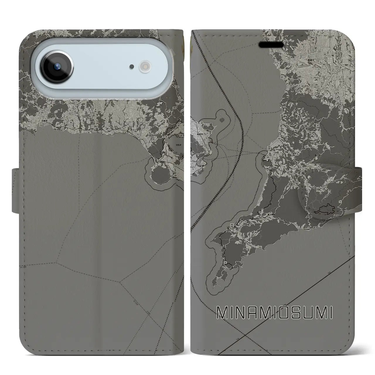 【南大隅(鹿児島県)】地図柄iPhoneケース(手帳タイプ)