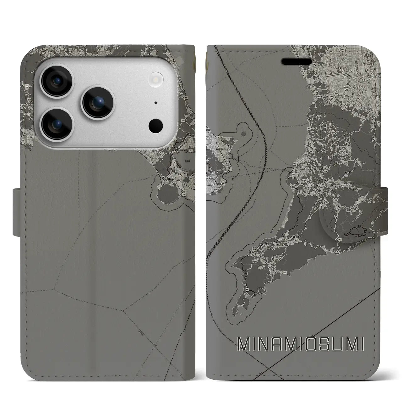 【南大隅(鹿児島県)】地図柄iPhoneケース(手帳タイプ)