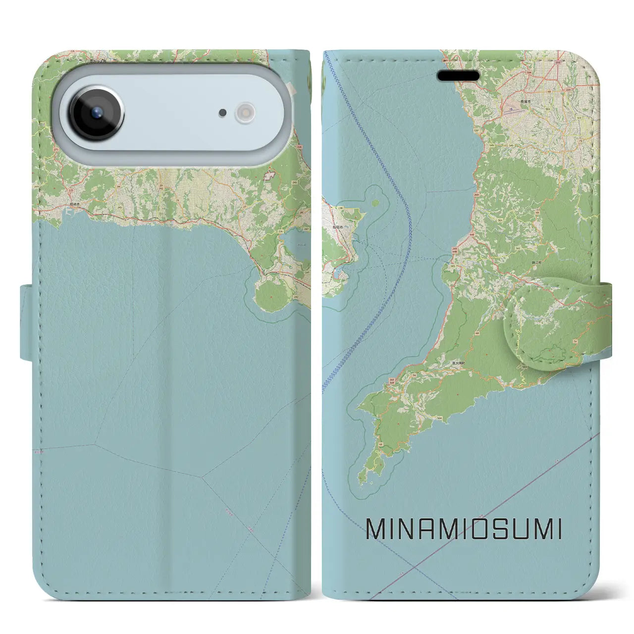 【南大隅(鹿児島県)】地図柄iPhoneケース(手帳タイプ)ナチュラル・iPhone 17 Pro Max 用