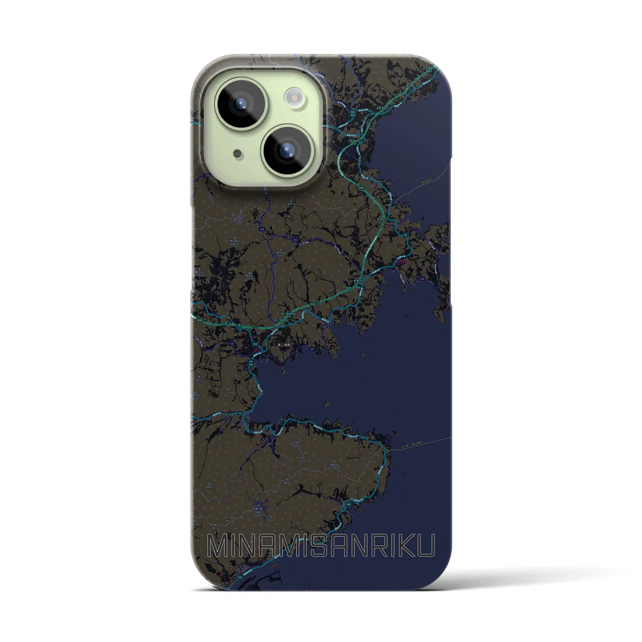 【南三陸(宮城県)】地図柄iPhoneケース(バックカバータイプ)