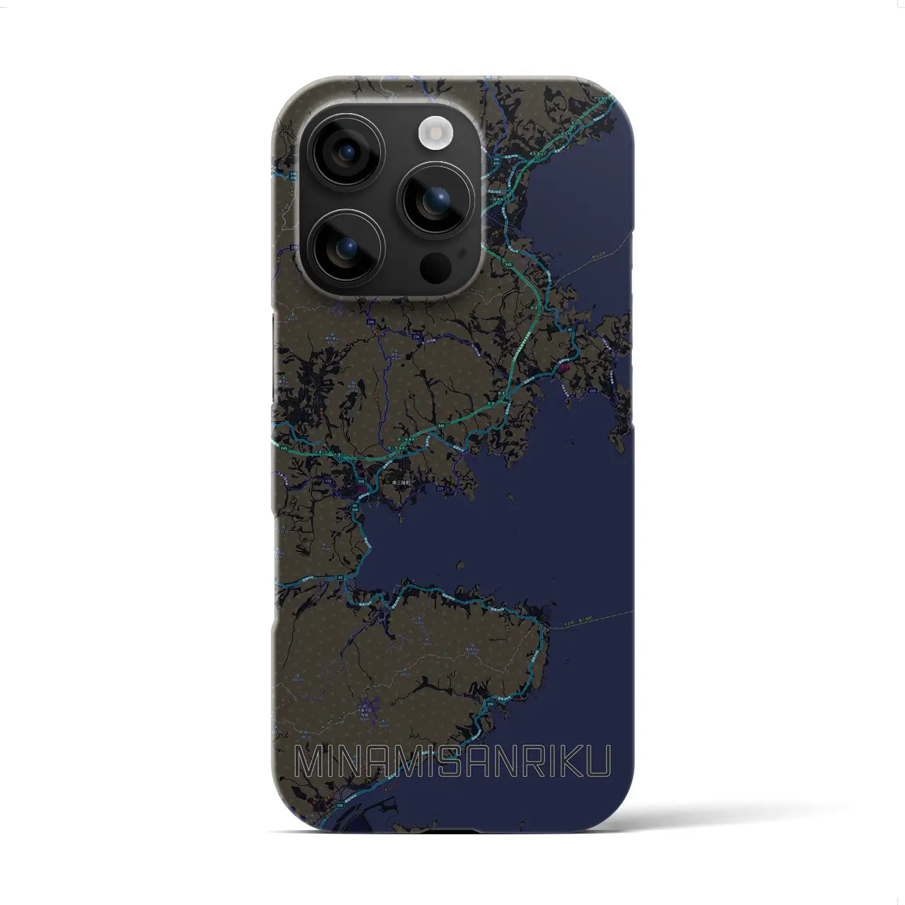 【南三陸(宮城県)】地図柄iPhoneケース(バックカバータイプ)