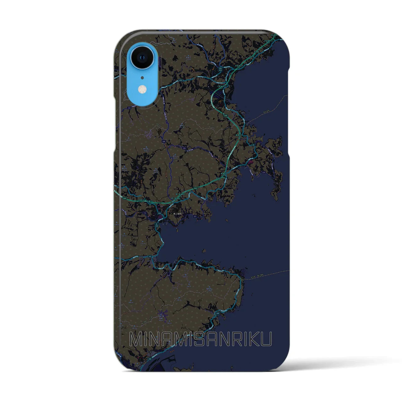 【南三陸(宮城県)】地図柄iPhoneケース(バックカバータイプ)