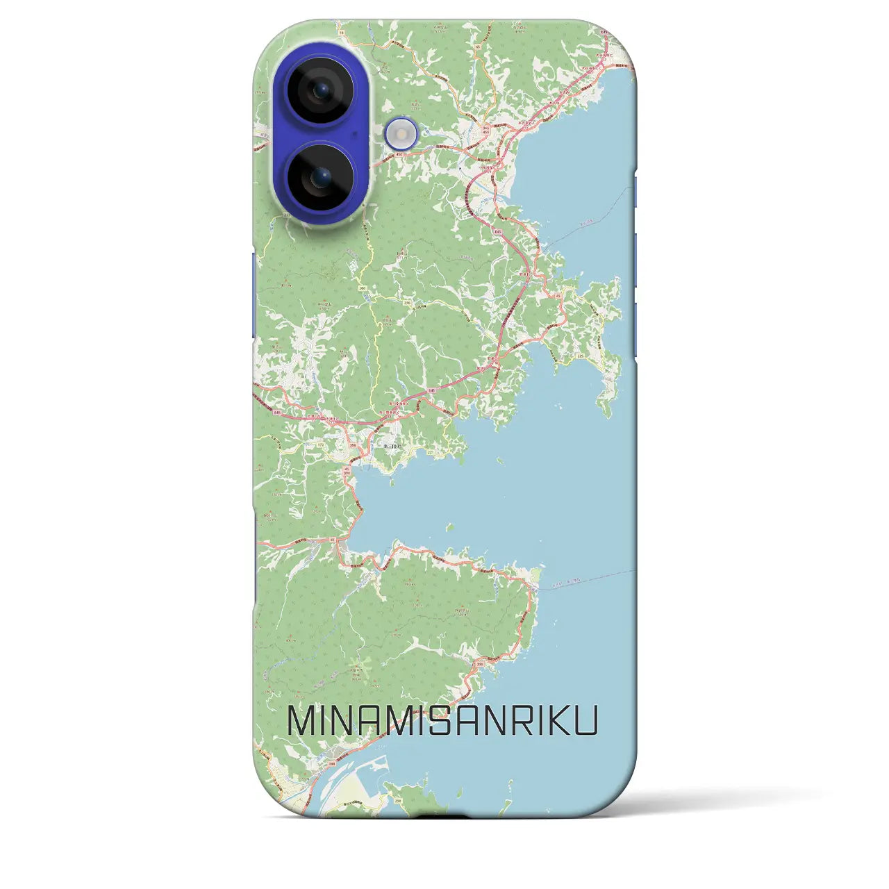 【南三陸(宮城県)】地図柄iPhoneケース(バックカバータイプ)ナチュラル・iPhone 16 Pro Max 用