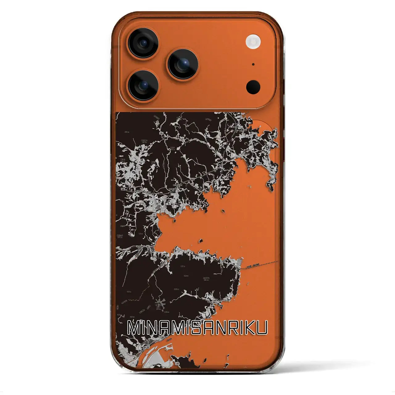 【南三陸(宮城県)】地図柄iPhoneケース(クリアタイプ)モノトーン・iPhone 17 Pro Max 用