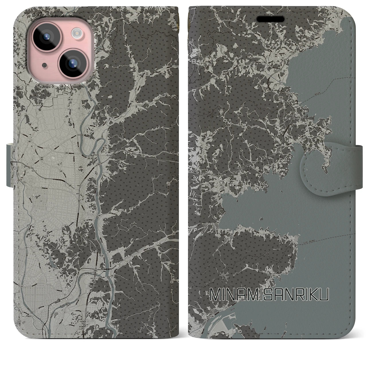 【南三陸(宮城県)】地図柄iPhoneケース(手帳タイプ)