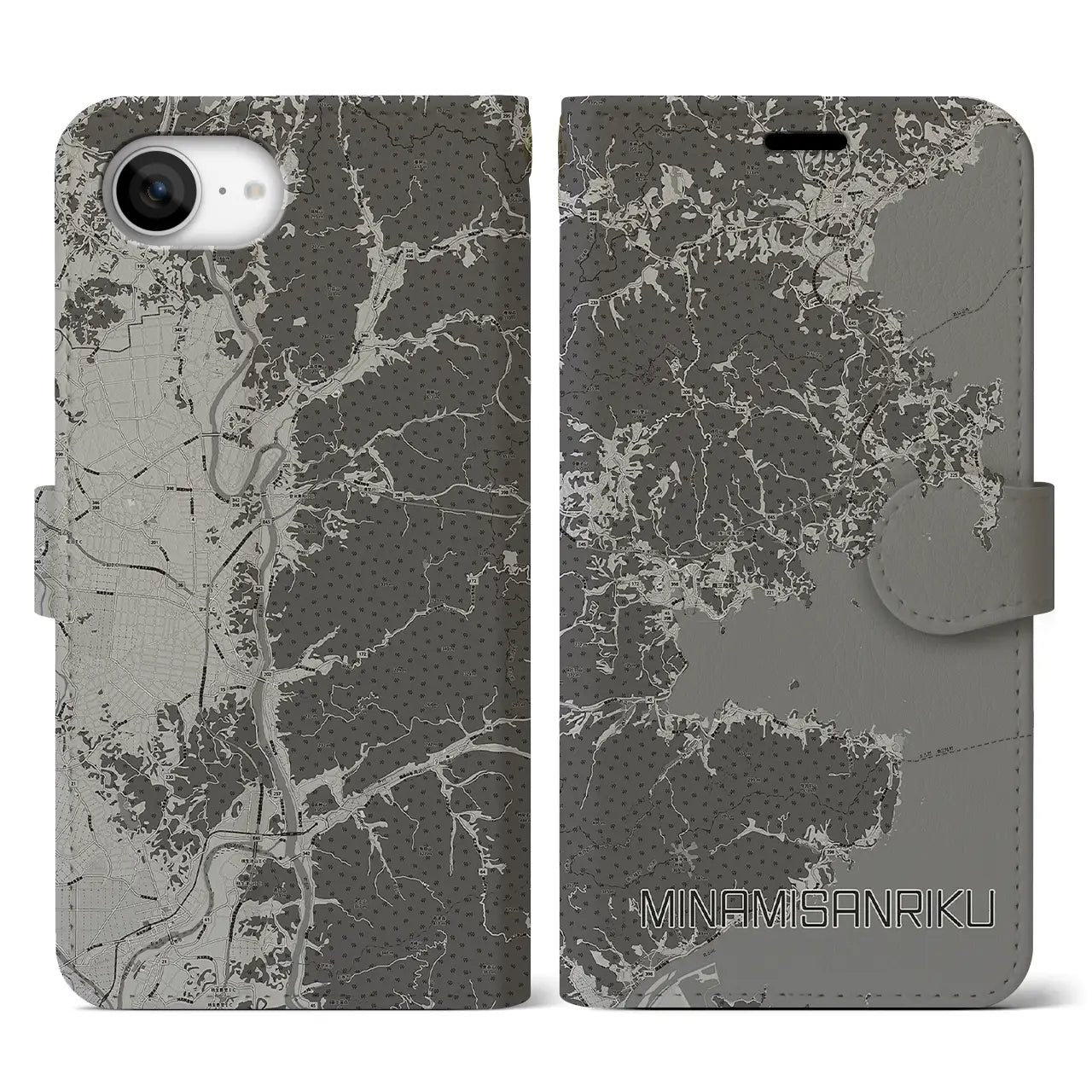 【南三陸(宮城県)】地図柄iPhoneケース(手帳タイプ)