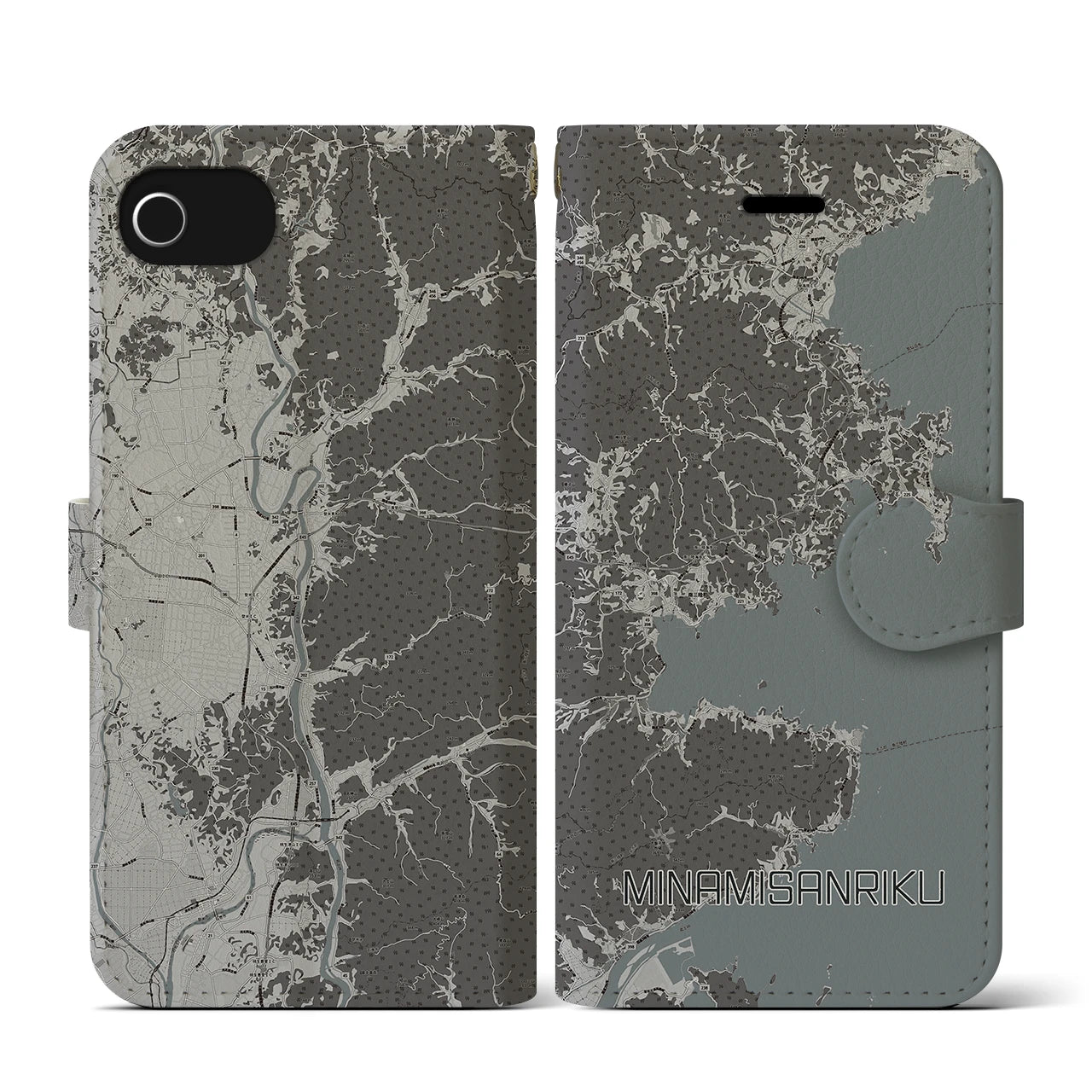 【南三陸(宮城県)】地図柄iPhoneケース(手帳タイプ)